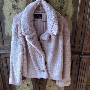 Free People Light Pink Teddy Jacket